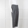 Stella McCartney Grey Cropped Pleated Wool Trousers