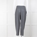 Stella McCartney Grey Cropped Pleated Wool Trousers