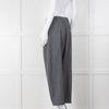 Stella McCartney Grey Cropped Pleated Wool Trousers