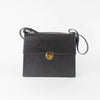 Objets Daso Hye Leather Flap Gold Closure Shoulder Bag Black