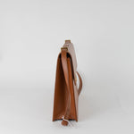 Objets Daso Hye Leather Flap Gold Closure Shoulder Bag Brown