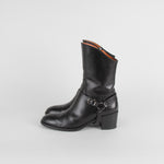 Fratelli Rossetti Black Silver Buckle Leather Ankle Boots