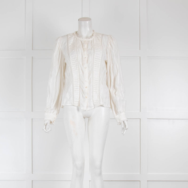 Isabel Marant Etoile White Pintuck Blouse