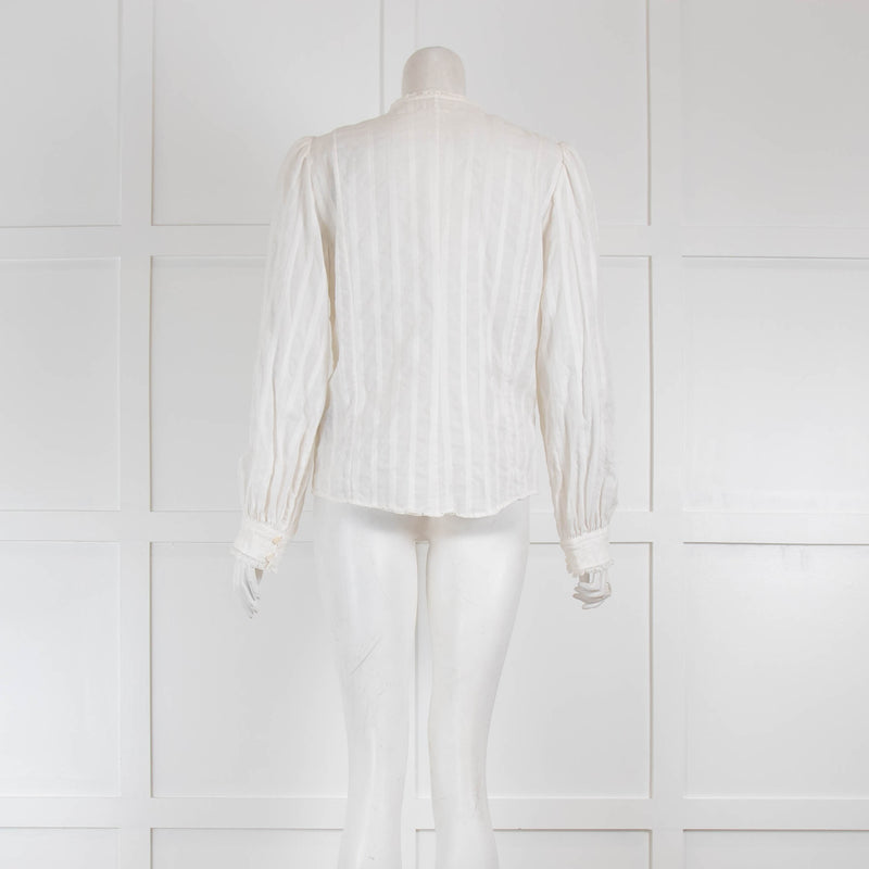 Isabel Marant Etoile White Pintuck Blouse