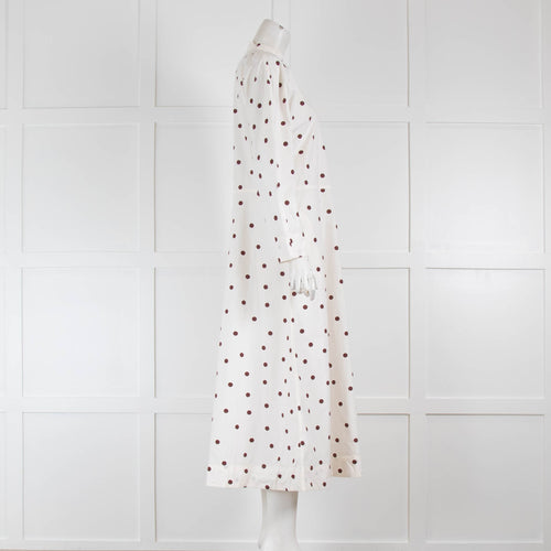 Ganni Polka Dot Poplin Midi Dress