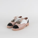 Chanel Pink Quilted Brogues with Chain Detail