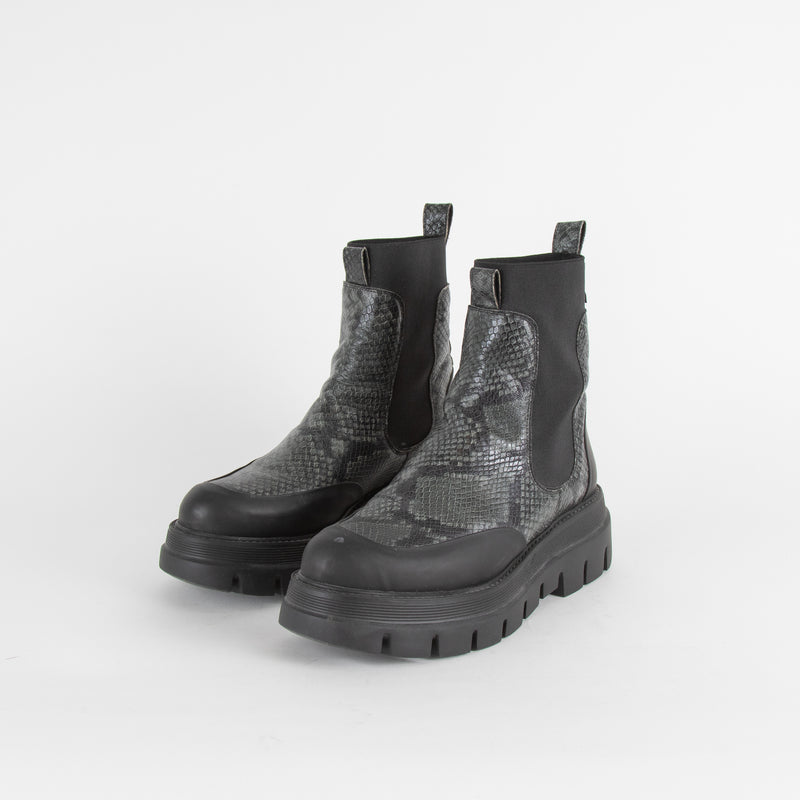 Russell and Bromley Grey Snake Conquer Boots