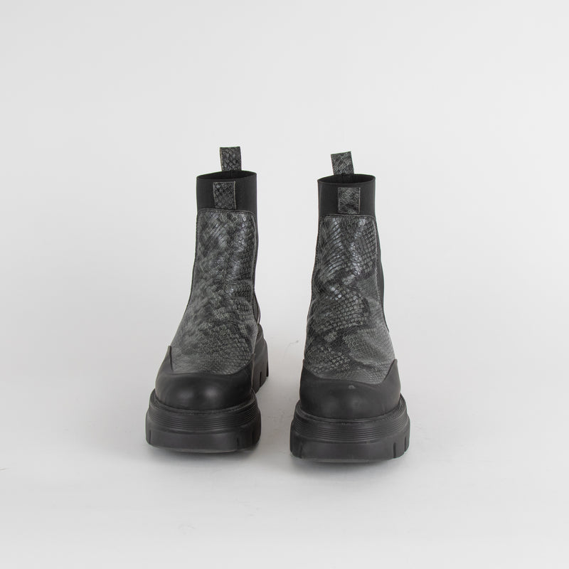 Russell and Bromley Grey Snake Conquer Boots