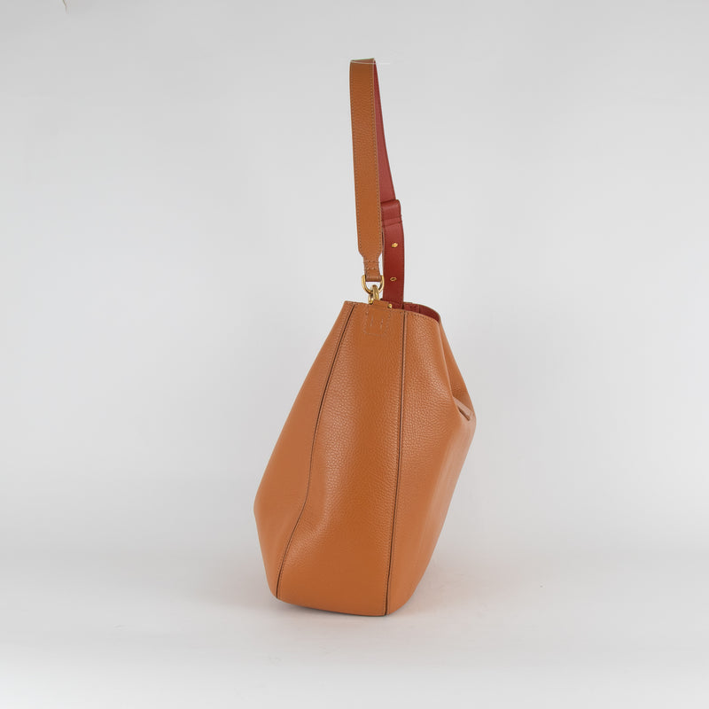 Hogan Tan Shoulder Bag With Red Lining