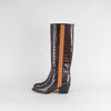 Chloe Dark Brown Croc Effect Cowboy Vinny Boot