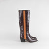 Chloe Dark Brown Croc Effect Cowboy Vinny Boot