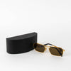 Prada Gold/Brown Geometric Sunglasses