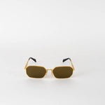 Prada Gold/Brown Geometric Sunglasses