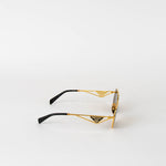 Prada Gold/Brown Geometric Sunglasses