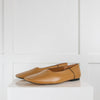 Joseph Khaki Leather Square Toe Flat Shoes