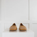 Joseph Khaki Leather Square Toe Flat Shoes