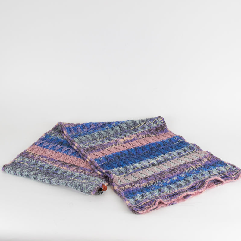 Missoni Pink Blue Metallic Thread Long Scarf