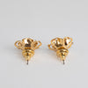 Tory Burch Gold Tone Flower Earring With Pearl Logo