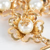 Tory Burch Gold Tone Flower Chain Bracelet With Pearls