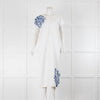 Pippa Holt White Heavy Cotton With Blue Coral Design Sundress