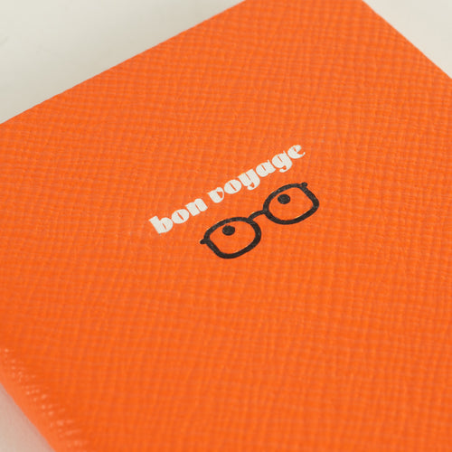 Smythson Orange 'Bon Voyage' Small Notebook