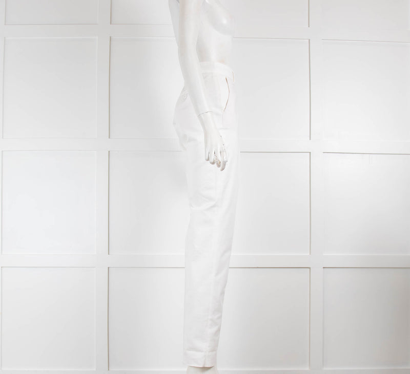 Max Mara Studio White Slim Trousers