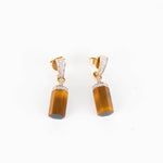 Jade Jagger Tigers Eye Rocktagon Earrings with Diamonds