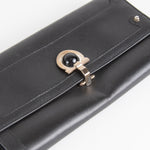 Salvatore Ferragamo Black BiFold Wallet With Clasp