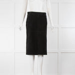 Toteme Panelled Black Suede Skirt