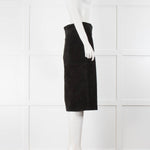 Toteme Panelled Black Suede Skirt