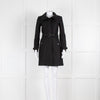 Burberry Black Cashmere/Wool Blend Overcoat with Belted Waist