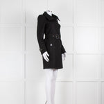 Burberry Black Cashmere/Wool Blend Overcoat with Belted Waist