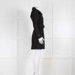 Burberry Black Cashmere/Wool Blend Overcoat with Belted Waist