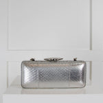 Lulu Guinness SIlver Lip Clasp Clutch