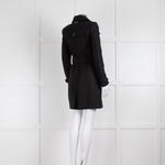 Burberry Black Cashmere/Wool Blend Overcoat with Belted Waist