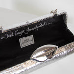 Lulu Guinness SIlver Lip Clasp Clutch