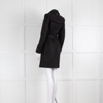 Burberry Black Cashmere/Wool Blend Overcoat with Belted Waist