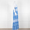 Alice + Olivia White Blue Floral Sleeveless Maxi Dress