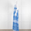 Alice + Olivia White Blue Floral Sleeveless Maxi Dress