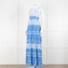 Alice + Olivia White Blue Floral Sleeveless Maxi Dress