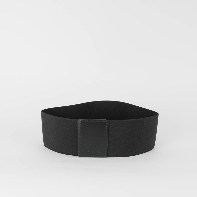 Raey Black Elastic & Leather Waist Belt