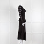 Temperley Black Cypre Pointelle Frill Maxi Dress