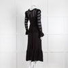 Temperley Black Cypre Pointelle Frill Maxi Dress