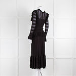 Temperley Black Cypre Pointelle Frill Maxi Dress