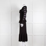 Temperley Black Cypre Pointelle Frill Maxi Dress