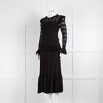 Temperley Black Cypre Pointelle Frill Maxi Dress