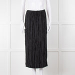 Ulla Johnson Black Crinkled Midi Skirt