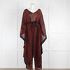 Roberto Cavalli Beachwear Red Python Print Kaftan