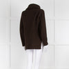 Soeur Chocolate Brown Rib Knit Zip Neck Jumper