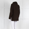 Soeur Chocolate Brown Rib Knit Zip Neck Jumper